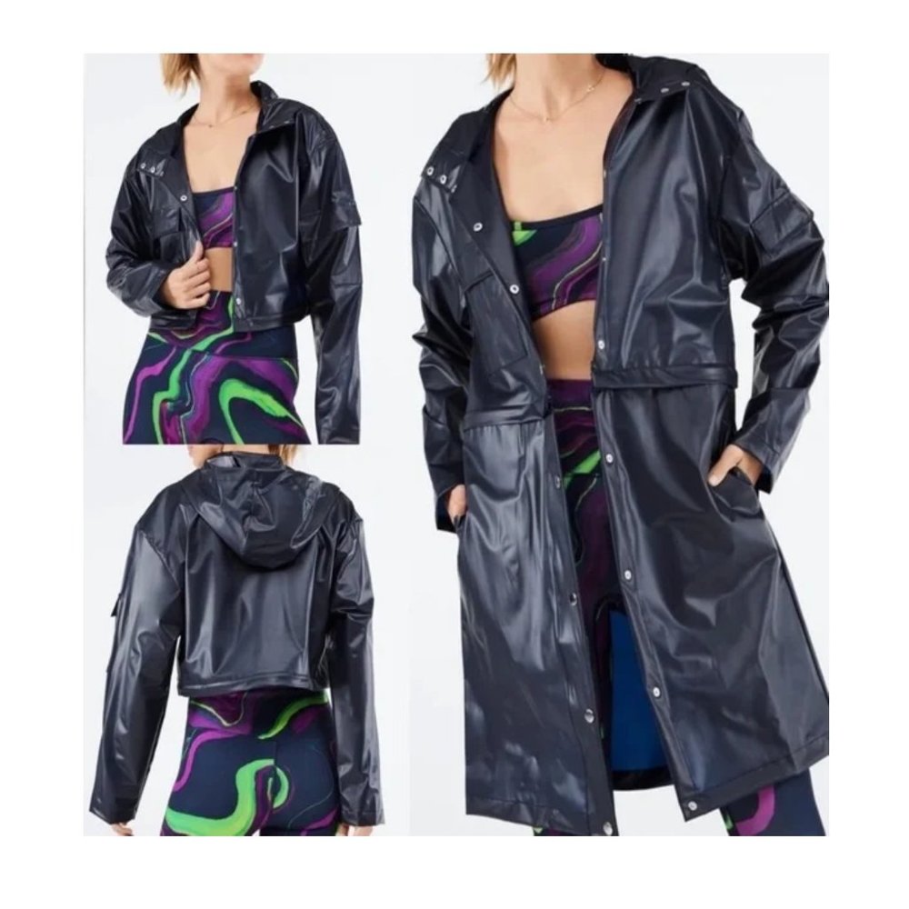 Fabletics Shiny Black Utility Jacket - image 1